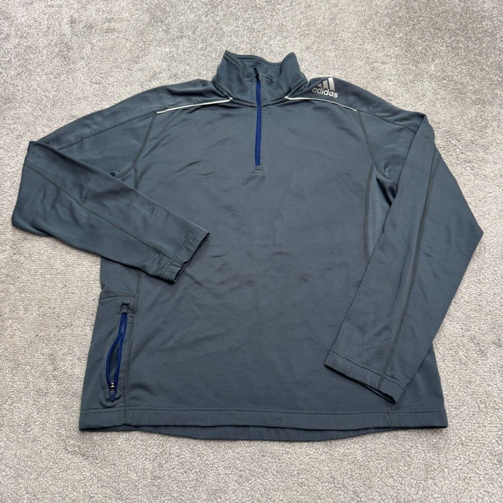 Adidas Climawarm 1/4 Zip Pullover Jacket Mens Medium Blue Activewear Athletic